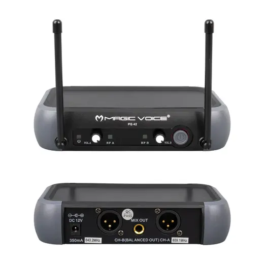 MAGICVOICE PG-42X VHF 2 EL KABLOSUZ TELSİZ MİKROFON (VOLUME KONTROLLÜ) + 525 AMERİKAN FİŞ VERİLECEK görseli 3
