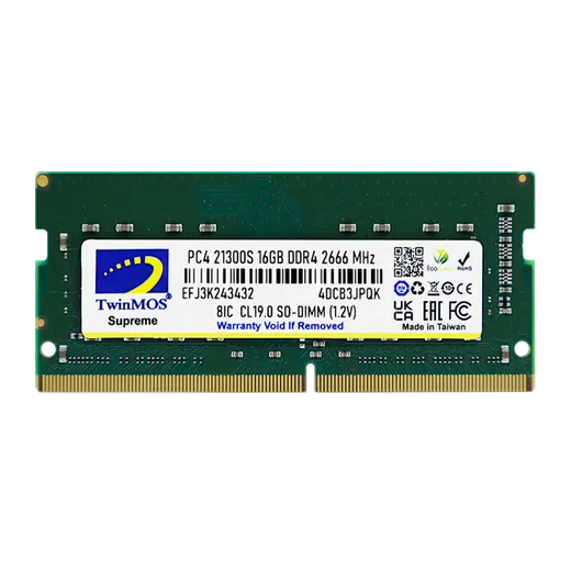 16 GB DDR4 2666MHz TWINMOS CL19 1.2V SODIMM (MDD416GB2666N)