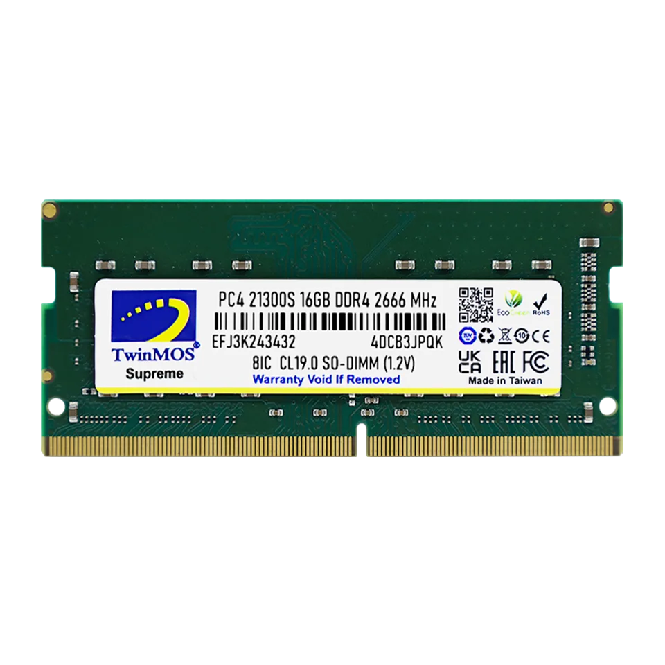 16 GB DDR4 2666MHz TWINMOS CL19 1.2V SODIMM (MDD416GB2666N)