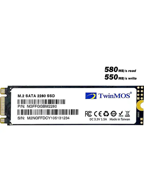 TWINMOS 2 TB M.2 SATA SSD 580/550 (NGFF2TBM2280) alternatif görünüm