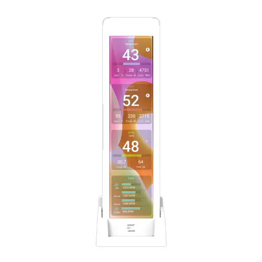 ZALMAN ZM-MF916 White 9,16 inç IPS 1920×462 60 Hz USB Sistem İzleme Ekran Modülü + Stand görseli 3