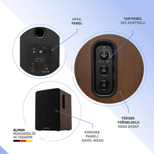Thonet & Vander KÜRBIS 2.0 72W Cinema Ahşap Speaker - 2.0 Sistem - 72W RMS görseli 3