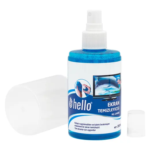 HELLO HL-14408 SPREY + FİBER BEZ + FIRÇA 200ML LCD EKRAN TEMİZLEME SETİ alternatif görünüm