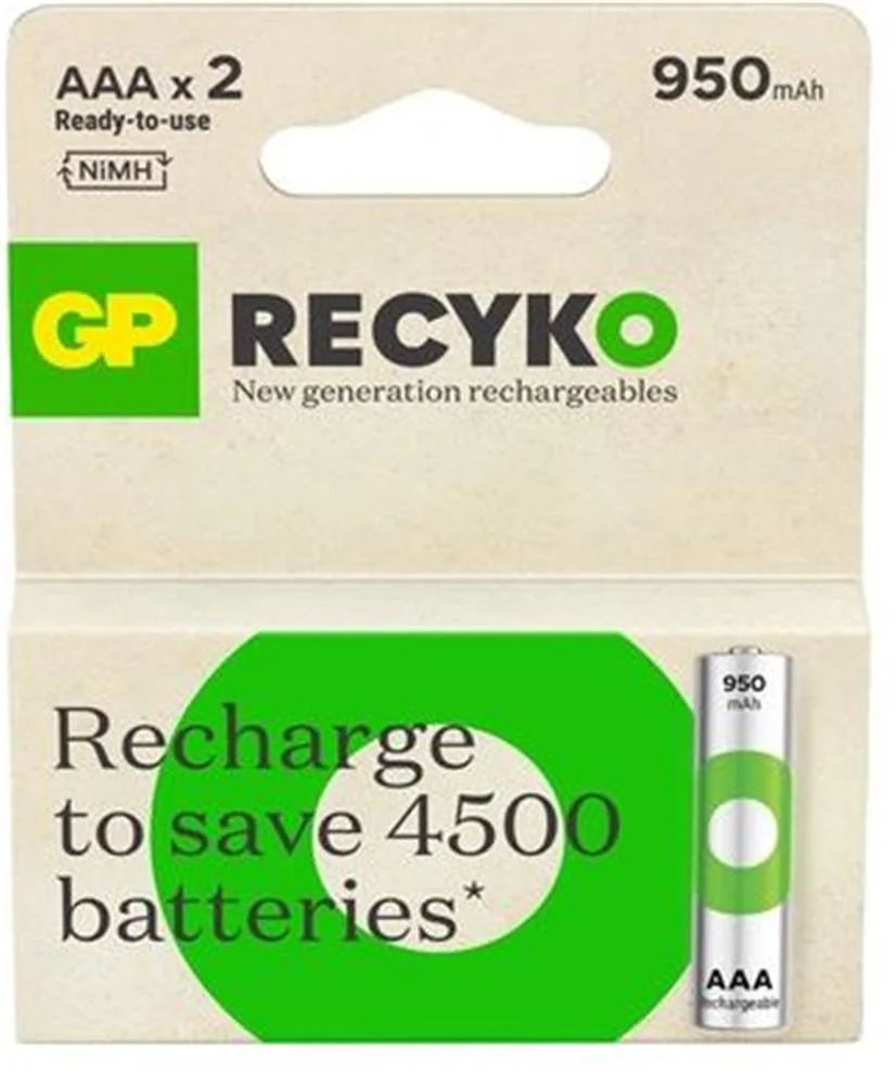 GP AAA 950 mAh Şarjlı İnce Kalem Pil 2'li Paket GP100AAHCEMTR-2GB
