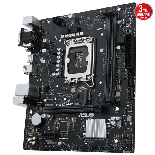 ASUS PRIME H610M-R D4-SI DDR4 DVI-HDMI PCIE 4.0 1700p mATX görseli 3