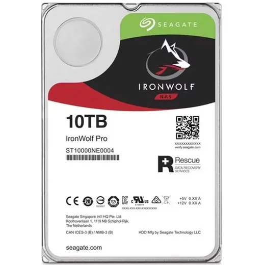 SEAGATE 10TB 3.5" IRONWOLF PRO ST10000NE0004 7200 RPM 256MB SATA-3 NAS Diski
