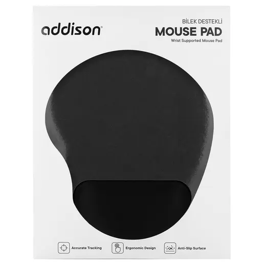 Addison 300521 Bileklik Destekli Siyah Mouse Pad alternatif görünüm