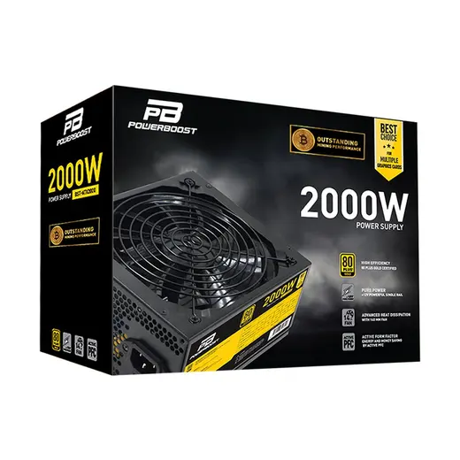 POWERBOOST 2000W 80+ GOLD BST-ATX2000 Mining Power Supply görseli 3