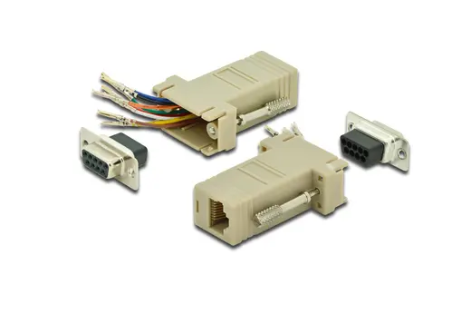 DIGITUS AK-610516-000-I Modüler Adaptör (Coupler), DB9 Dişi RJ45 Dişi, Vidalı, PVC, Bej Renk
