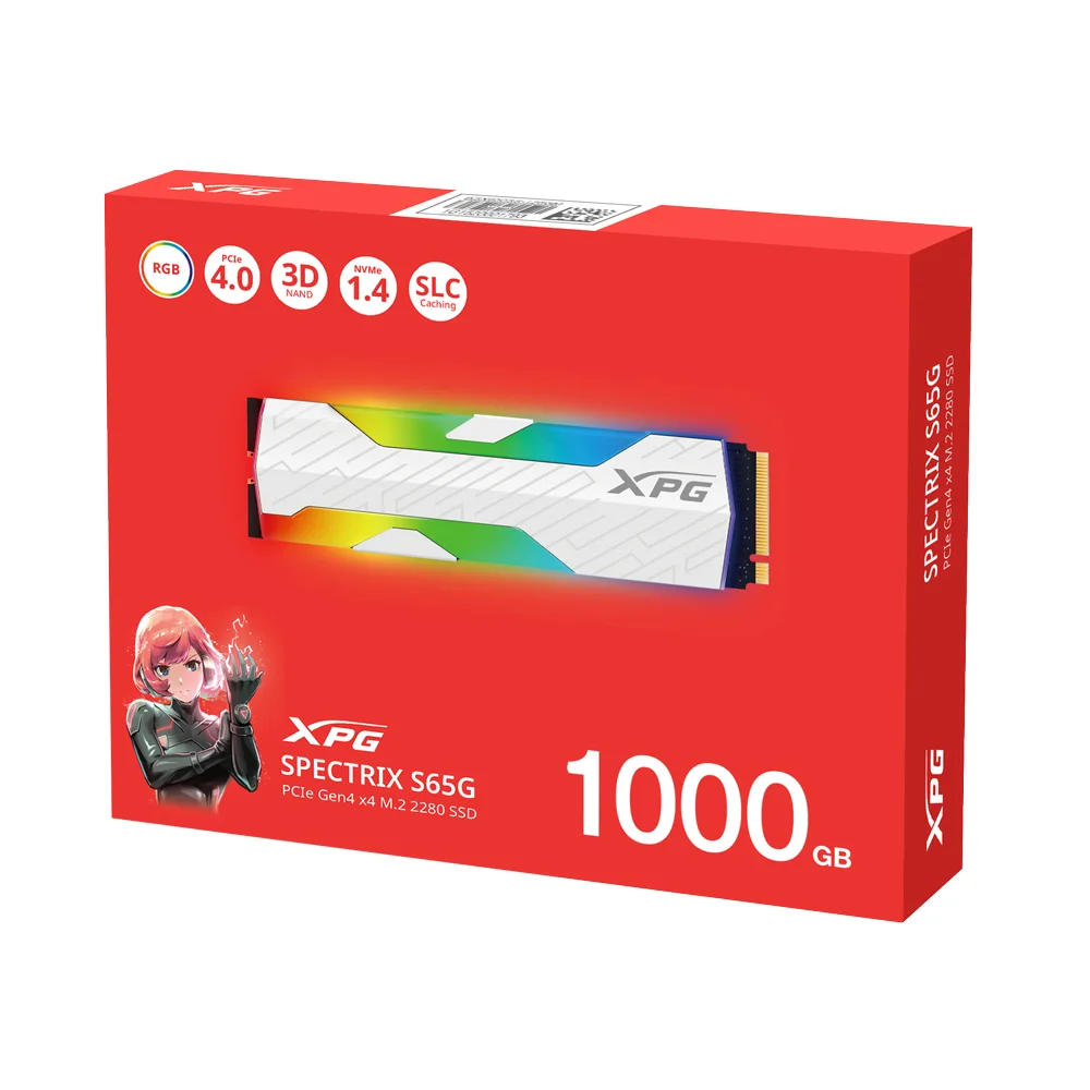 XPG SPECTRIX S65G 1TB RGB Gen4 M.2 NVMe SSD SSPECTRIXS65G-1000G-CI