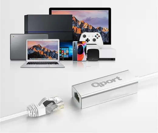 QPORT (Q-TR45) TYPE-C TO RJ45 ETHERNET CEVIRICI görseli 3