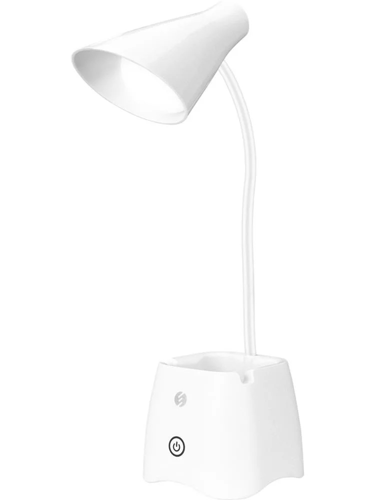 S-link SL-M9002 Usb Destekli Paslanmaz Çelik Beyaz Masa Üstü 12 SMD Ledli Okuma Lambası