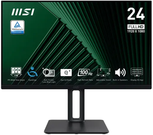 MSI 23.8" IPS PRO MP245PG 1MS 100HZ HDMI-DP Kurumsal Pivot Monitör 1920x1080 görseli 8