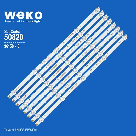 WKSET-5820 36158X8 K430WDR A1 4708-K43WDR-A1213K04 8 ADET LED BAR