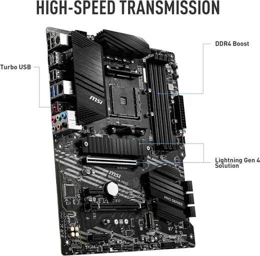 Msı B550-A Pro AM4 DDR4 Bellek 4400(OC) HDMI DP M.2 USB3.2 ATX Anakart alternatif görünüm