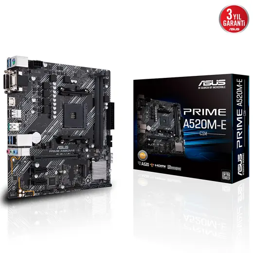 ASUS A520M-E PRIME CSM DDR4 HDMI DP PCIE 4.0 AM4 mATX görseli 6