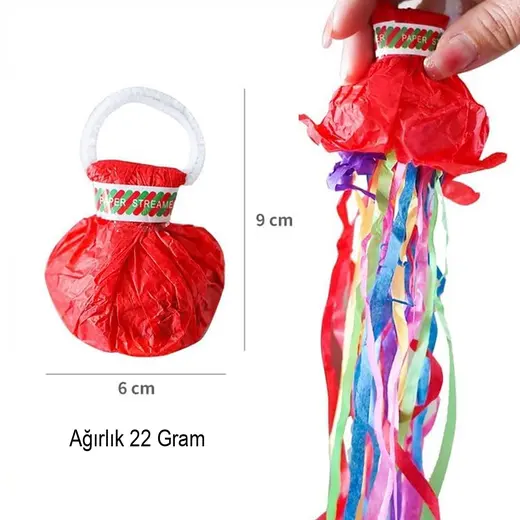 SUNUP ÇEK-BIRAK KARIŞIK KONFETİ ATICI - RENKLİ KAĞIT ŞERİTLİ PARTİ POPPER (10LU PAKET) alternatif görünüm