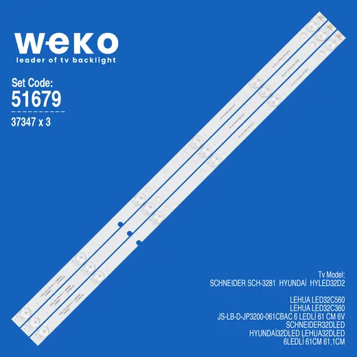 WKSET-6679 37347X3 JS-LB-D-JP3200-061CBAC 3 ADET LED BAR 6V