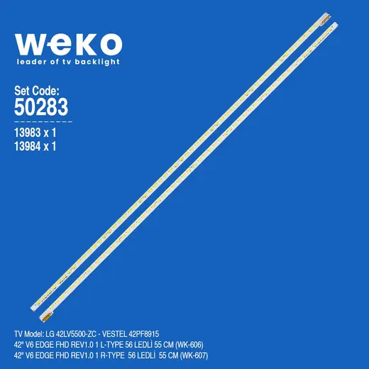 WKSET-5283 13983X1 13984X1 42 V6 EDGE FHD REV1.0 2 ADET LED BAR (56LED)