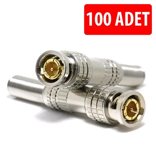 YAYLI BNC KONNEKTÖR COAXIAL RG59/RG6 GOLD 100 LÜ PAKET alternatif görünüm