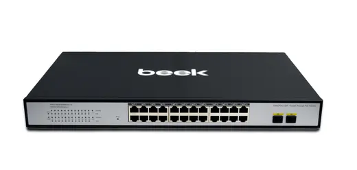 BEEK BN-GS-2242PSW L2 Web Smart Switch 24 x 10/100/1000Mbps IEEE802.3af/at PoE+ port (Port başına 30.8 watt)