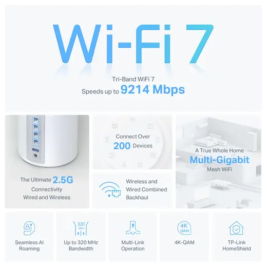 TP-LINK DECO BE65 WIFI7 BE9300 Mesh Router 2'li paket görseli 7