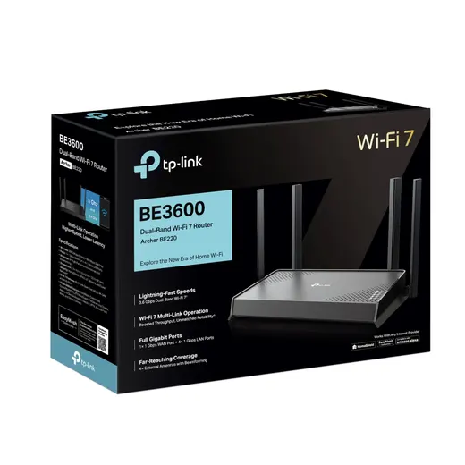 TP-LINK ARCHER BE220 WIFI7 BE3600 Ev Ofis Tipi Router görseli 1