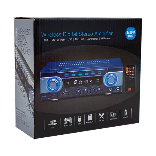 OSAWA HD-510 2X50 WATT 220V/12V GİRİŞ USB-SD -BT-UK TRAFOSUZ 2 MİK GİRİŞLİ STEREO ANFİ görseli 3