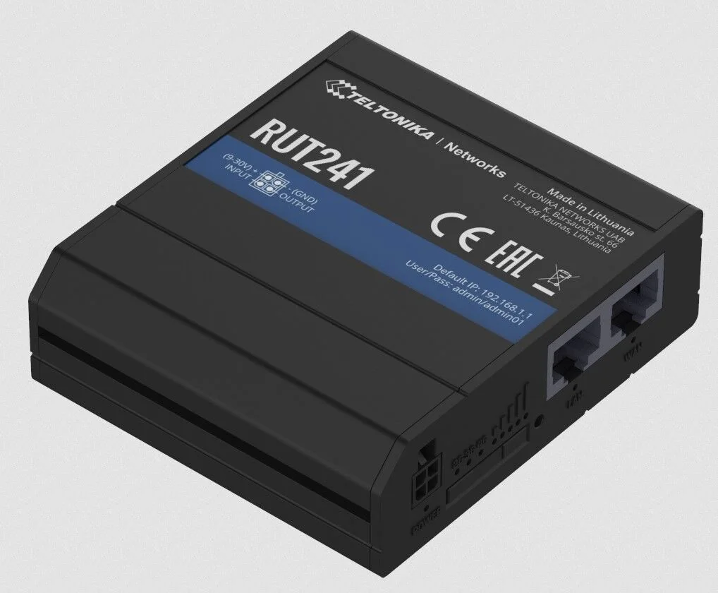 TELTONIKA TE-RUT241 4G (LTE) Endüstriyel Router - Cat 4 (150/50 Mbps) - 1x SIM Kart Yuvası, 1x Radyo