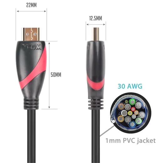 Vcom CG525-R-15.0 Siyah 15MT 1.4V Hdmi-M-Hdmi-M Kablo alternatif görünüm