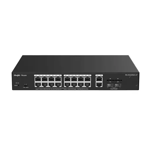RUIJIE REYEE RG-ES220GS-LP 18 PORT 10/100/1000 16xPOE 130W +2SFP YÖNETİLEBİLİR SWITCH