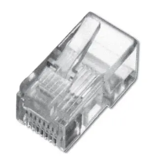 DIGITUS A-MO 8/8 SR Modüler Fiş, Cat. 5E, RJ45, 8P8C, Zırhsız (Unshielded), Yuvarlak Kablo Tipi, Altın Kalınlığı 0,6µ