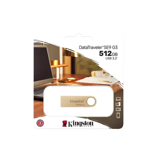 Kingston DTSE9G3-512GB 512GB 220MB-s Metal USB 3.2 Gen 1 DataTraveler SE9 G3 Flash Bellek alternatif görünüm