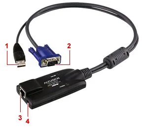 ATEN ATEN-KA7175 USB Sanal Ortam KVM Adaptörü(CPU Modül), maksimum mesafe 50 metre USB VGA Virtual Media KVM Adapter