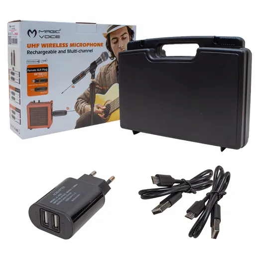 MAGICVOICE MV-19588 UHF KABLOLU MİKROFONU KABLOSUZA ÇEVİRİCİ SET (XLRLİ) görseli 3