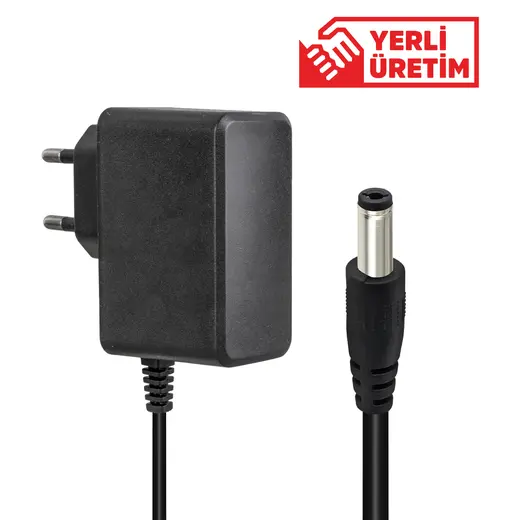 WEKO 12 VOLT - 1 AMPER 5.5*2.5 UÇLU YERLİ ÜRETİM PLASTİK KASA PRİZ TİPİ ADAPTÖR alternatif görünüm