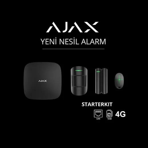 AJAX Starterkit 4G Alarm Seti Siyah görseli 3