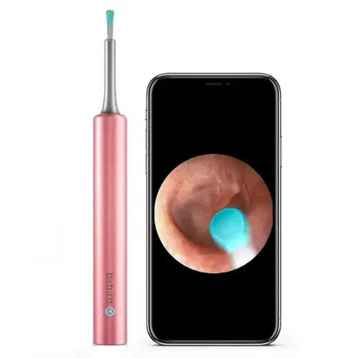 BEBIRD T5 3MP KAMERA 3.5MM LENS ŞARJLI WIFI GÖRÜNTÜLÜ KULAK TEMİZLEYİCİ PEMBE RENK