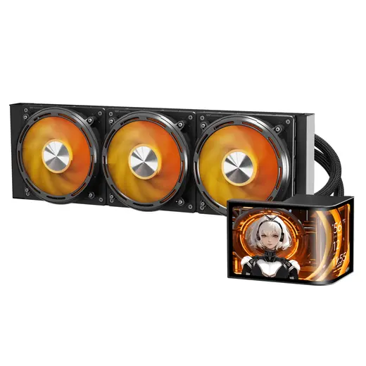 DarkFlash UV360 ARGB LCD Curved 360mm Siyah Sıvı Soğutma 1851/AM5 görseli 1