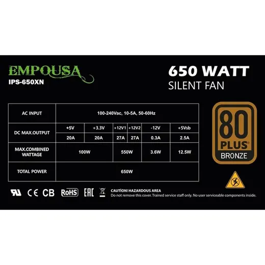 INCA 650W 80+ BRONZE EMPOUSA IPS-650XN Power Supply görseli 2