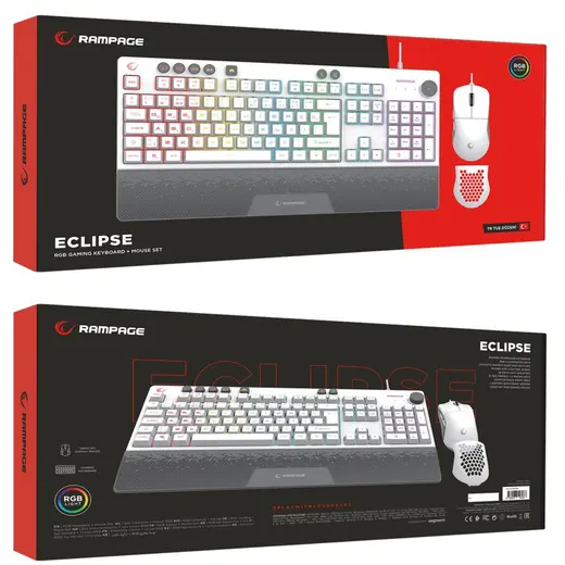 Rampage ECLIPSE Beyaz Usb RGB Aydınlatmalı Q Gaming Oyuncu Klavye Mouse Set görseli 6
