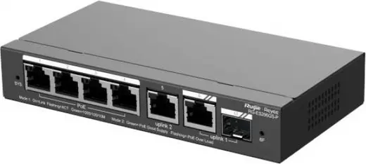 RUIJIE REYEE RG-ES206GS-P 6 PORT 10/100/1000 4xPOE 54W 1xCOMBO YONETILEBILIR SW alternatif görünüm