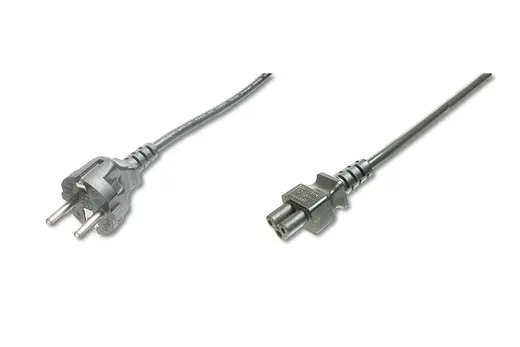 DIGITUS AK-440103-018-S Güç Kablosu, Schuko Erkek - C5 Dişi, 1.8 metre, H05VV-F3G 0.75qmm, 250V/10A, siyah renk
