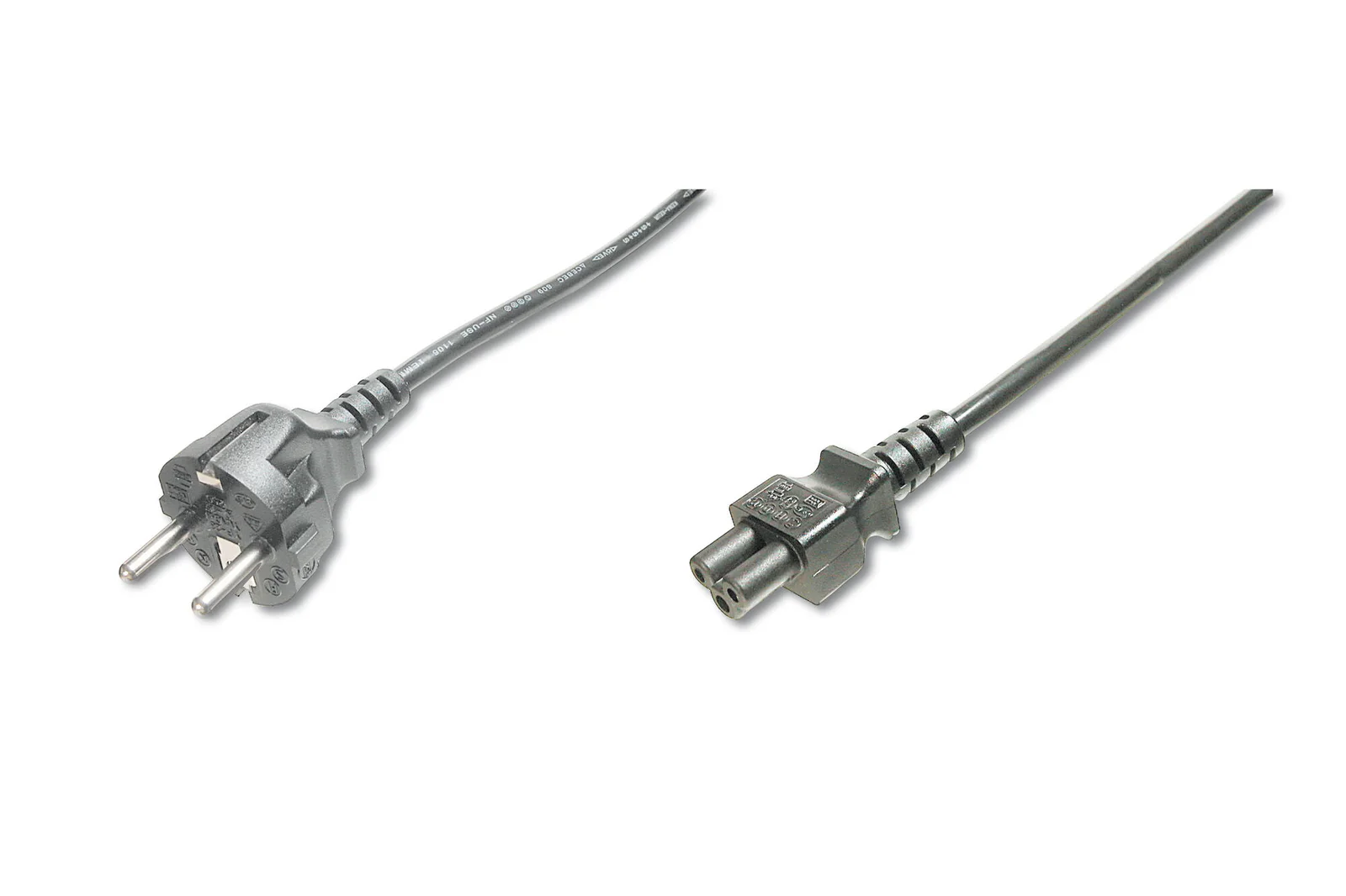 DIGITUS AK-440103-018-S Güç Kablosu, Schuko Erkek - C5 Dişi, 1.8 metre, H05VV-F3G 0.75qmm, 250V/10A, siyah renk