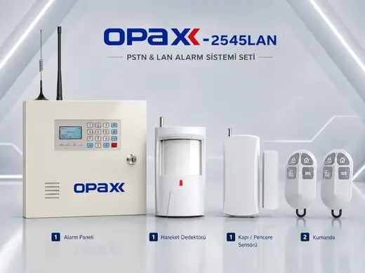 OPAX-2545LAN PSTN & LAN Network Kablolu ve Kablosuz Alarm Paneli görseli 8