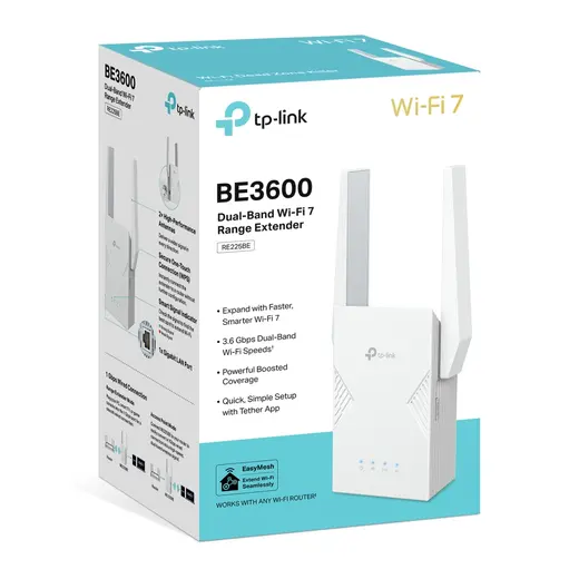 TP-LINK RE225BE WIFI7 BE3600 Menzil Genişletici Priz Tip görseli 1
