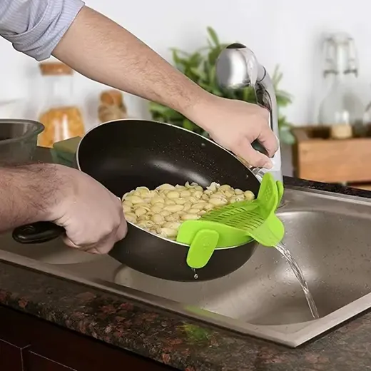 SUNUP SN-20522 KLİPSLİ SİLİKON TENCERE MAKARNA NOODLE SÜZGECİ ÇOK AMAÇLI alternatif görünüm