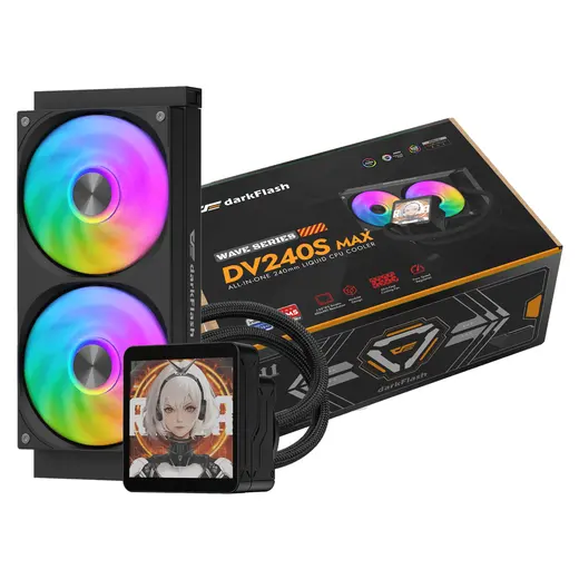 DarkFlash DV240S Max ARGB LCD 240mm Siyah Sıvı Soğutma 1851/AM5 görseli 5
