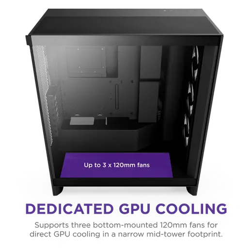 NZXT H7 FLOW 2024 CM-H72FB-R1 RGB Gaming EATX PC Kasası görseli 5