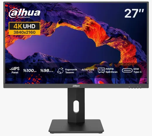 DAHUA 27" LM27-U401A 3840x2160 4K UHD 5MS 60Hz IPS DP/HDMI/USB-C/USB +VESA +PIVOT